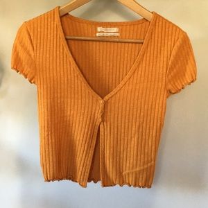 UO Ribbed, Open-Front Tee
